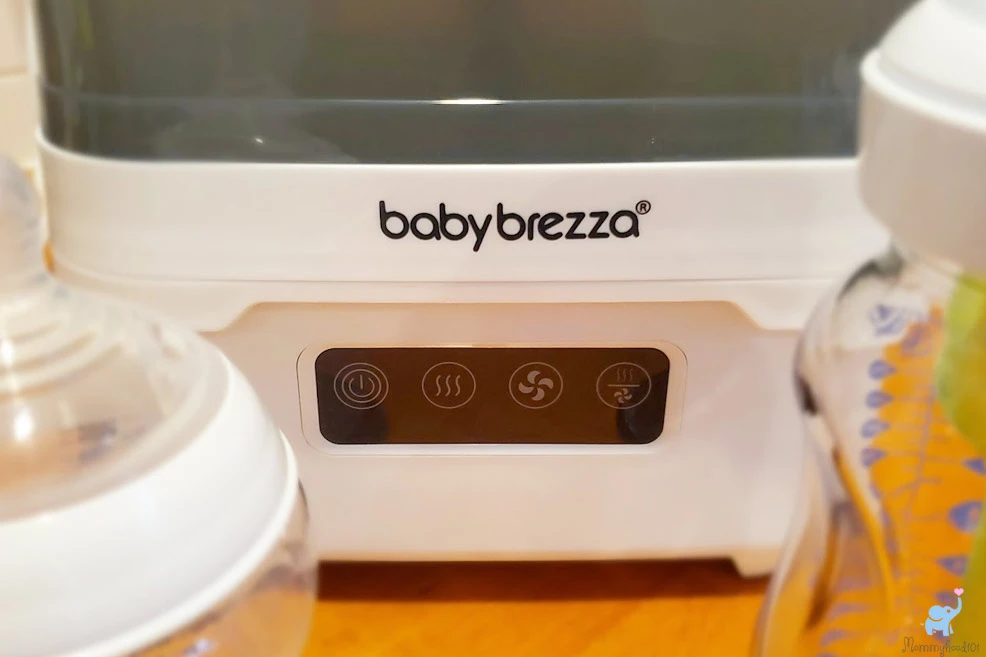 control panel buttons on the baby brezza sterilizer dryer mini