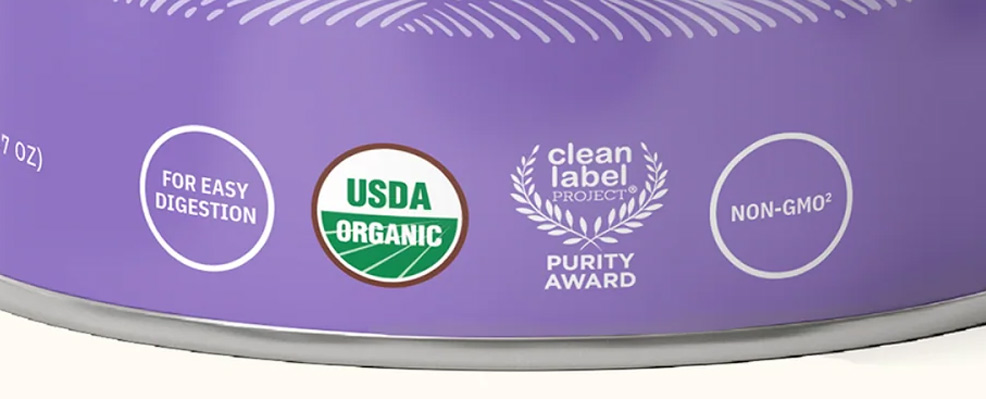 certifications of the babys only a2 milk organic infant formula