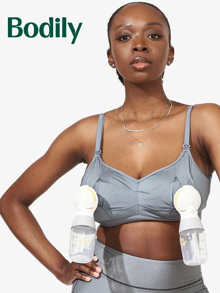 woman wearing the bodily do anything nursing bra