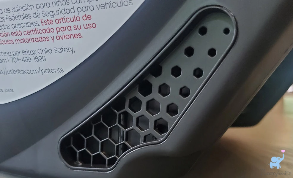 baby sitting in the britax cypress infant car seat