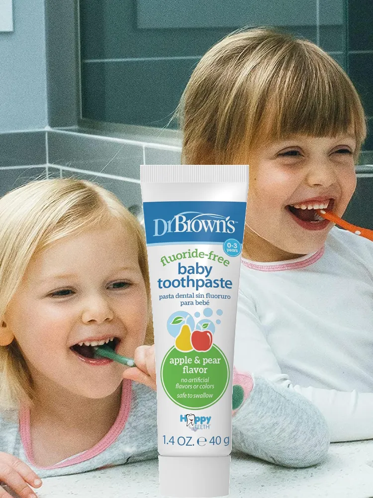 Dr. Brown's Natural Baby Toothpaste with pear and apple flavor
