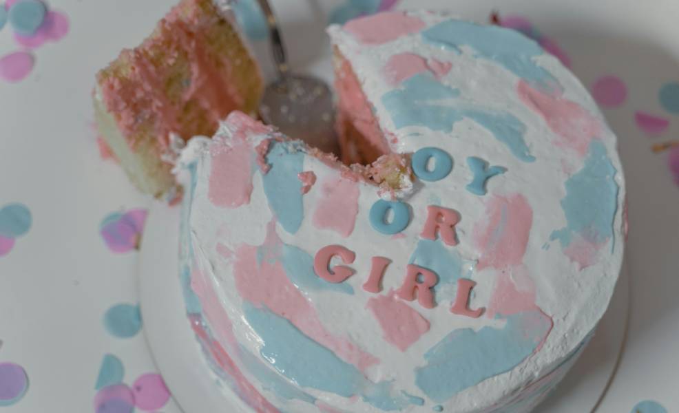 baby pregnancy boy or girl predictor cake
