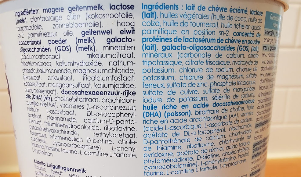 kabrita infant formula ingredients