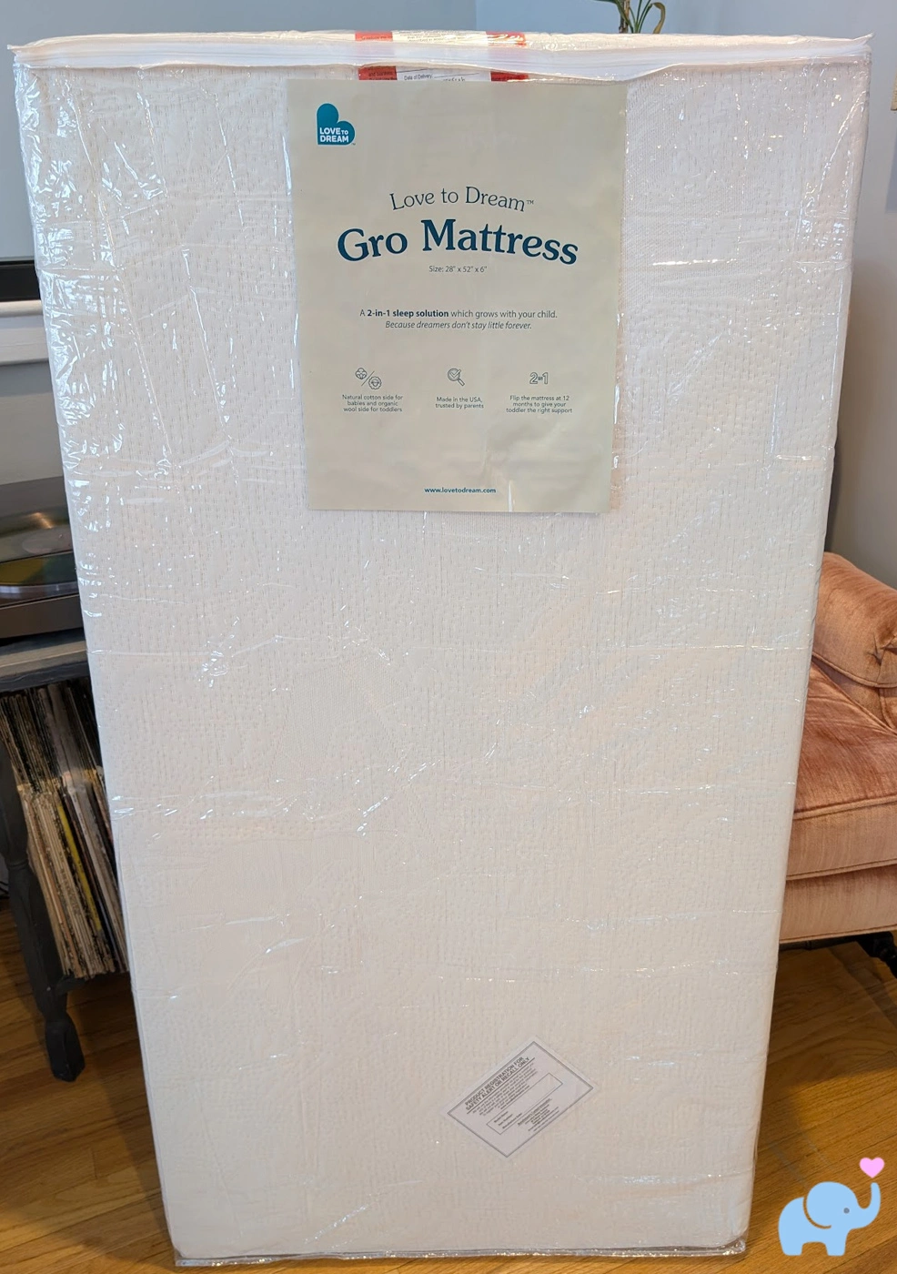 love to dream gro crib mattress in packaging