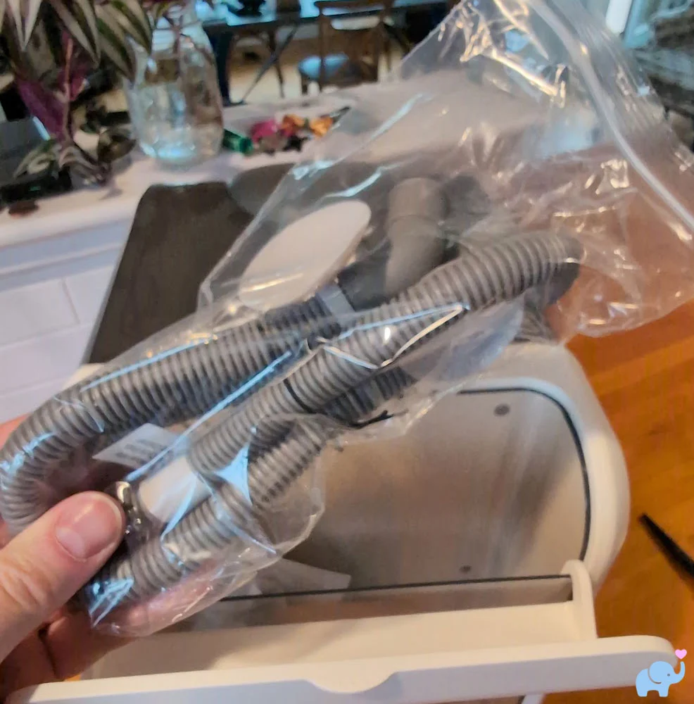 Momcozy DeepClean Baby Bottle Washer D8 drain hose with angled and straight ends