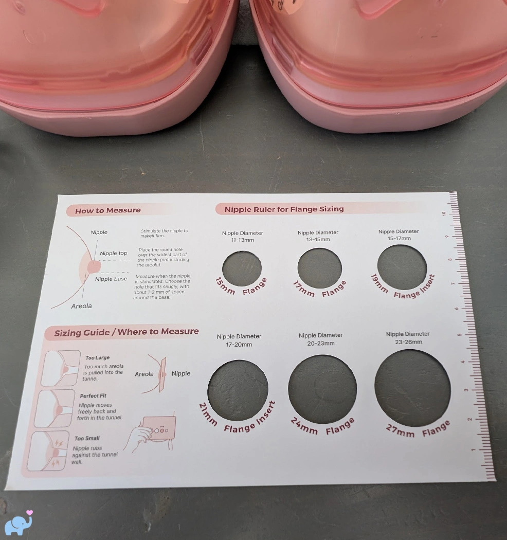 Momcozy Wellness 1 nipple size ruler tool included with the breast pump