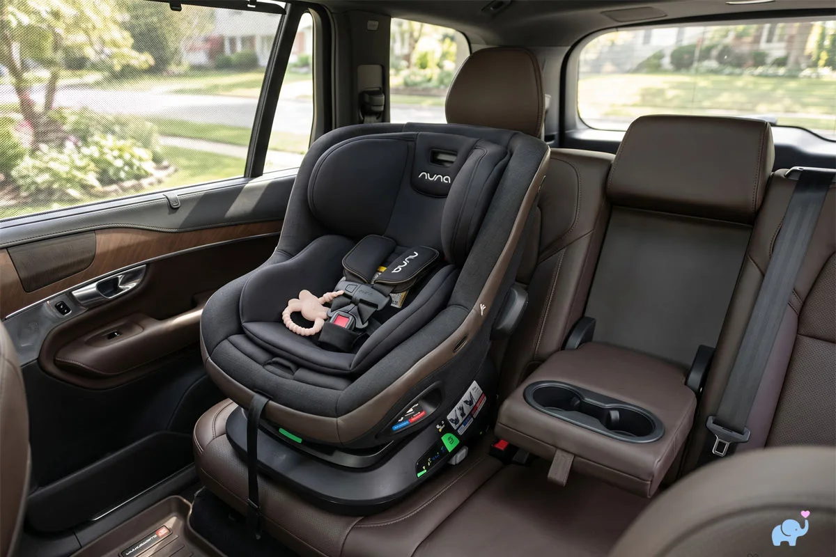 review of the nuna revv maxx car seat installed in a vehicle