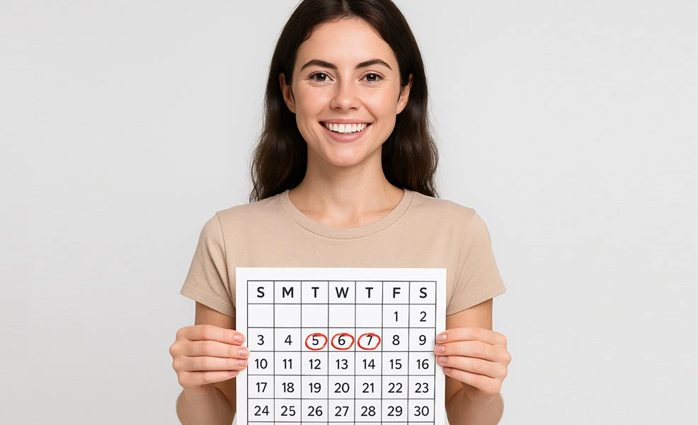 calendar with ovulation dates and fertility tracking