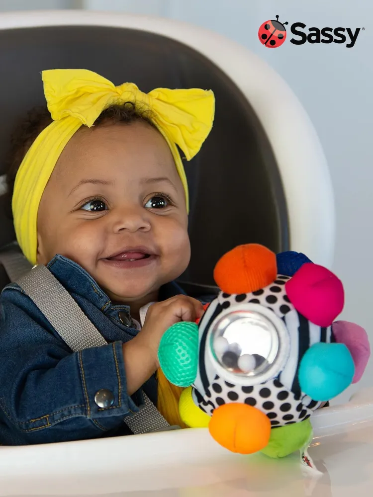 Sassy Bumpy Ball with textured bumps and rattling beads