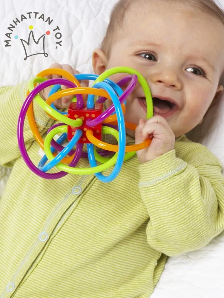 Manhattan Toy Winkel Rattle with soft colorful loops